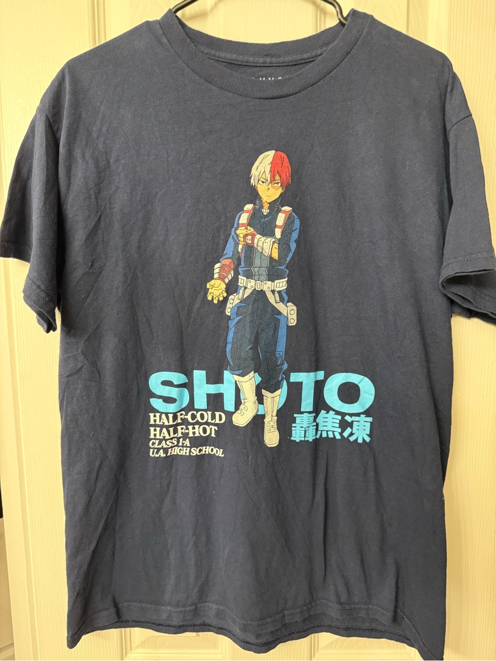 Navy Shoto Todoroki Graphic Short-Sleeve Tee Sz L (0147)